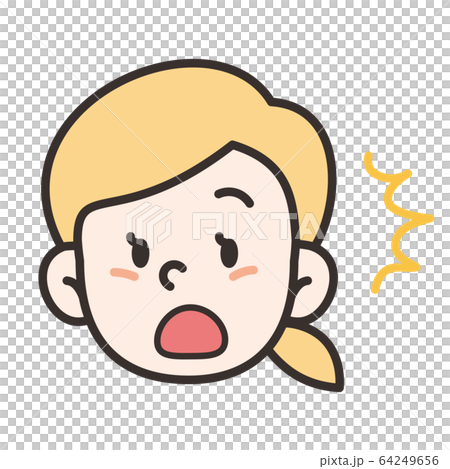 女の子2 正面 顔 はっとする 64249656