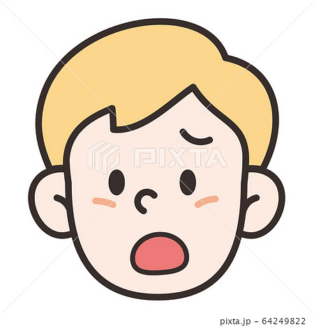 男の子2 正面 顔 不機嫌 64249822