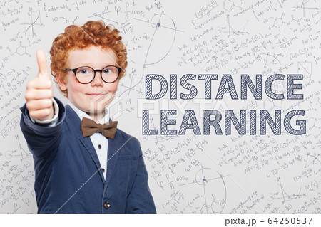 Happy boy student school kid, Distance education 64250537