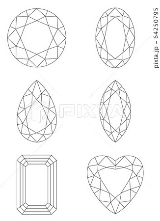 宝石の線画のイラスト素材のイラスト素材