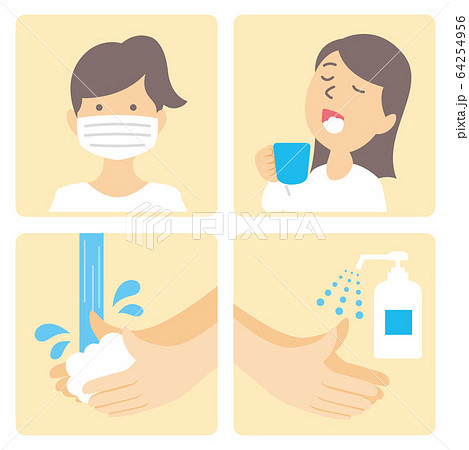 washing hands mask gargling illustration vector washing hands mask gargling illustration vector 64254956