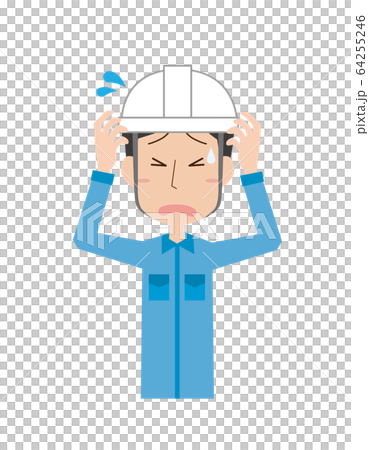 男工人工人上身困擾情緒姿勢 64255246