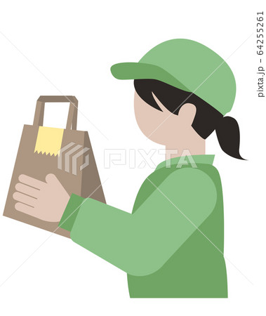 荷物を届けるデリバリー業者の女性 64255261