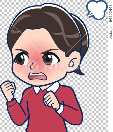 Elementary school girl in red clothes Elementary school girl in red clothes 64255448