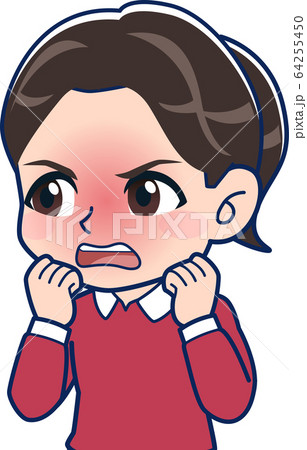 赤い服を着た小学生の女の子 赤い服を着た小学生の女の子 64255450