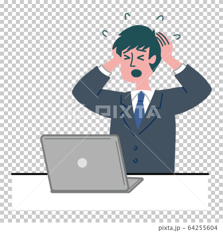 Suit man computer impatient 64255604