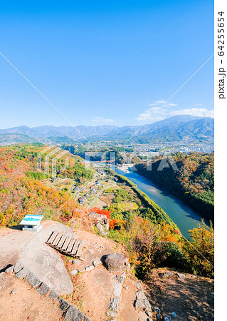 苗木城跡の風景（天守・本丸跡からの眺め） 64255654