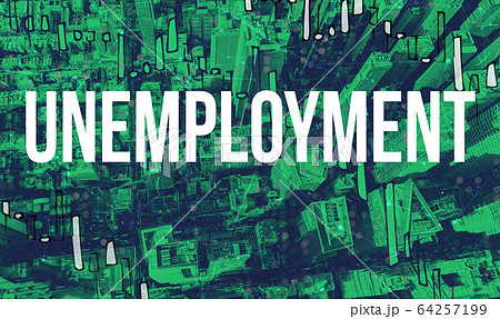 Unemployment theme with aerial view of Manhattan NY skyscrapers Unemployment theme with aerial view of Manhattan NY skyscrapers 64257199