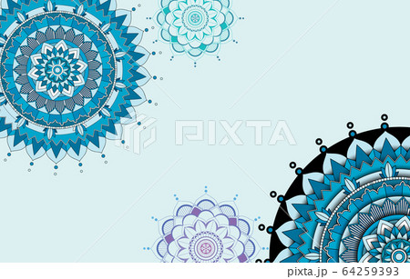 Background template design with mandala patterns 64259393