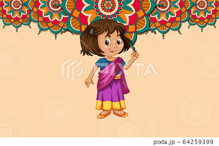 Background design with happy kids and mandala Background design with happy kids and mandala 64259399