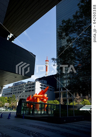 東京 都会のオブジェ 越前福井藩邸跡 の写真素材