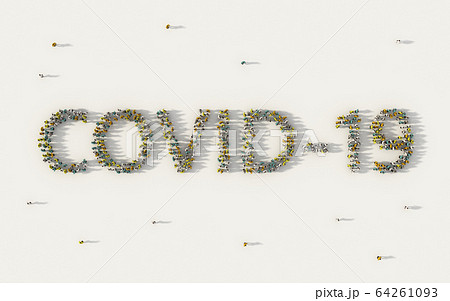 Large group of people forming Corona virus or Large group of people forming Corona virus or 64261093
