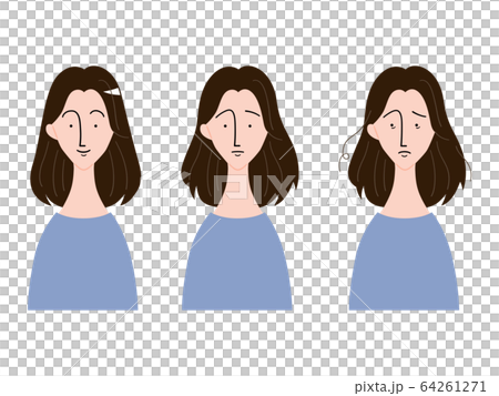 髪の綺麗な女性 髪の乱れた女性 比較のイラスト素材 髪の綺麗な女性 髪の乱れた女性 比較のイラスト素材