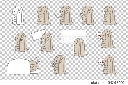 Various amabie's illustrations and icons (work, sleep, breaks, masks, signs, ○ × bills) Various amabie's illustrations and icons (work, sleep, breaks, masks, signs, ○ × bills) 64262002