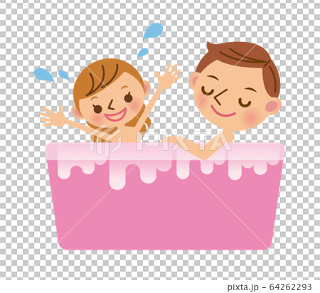 Bathing parents girl Bathing parents girl 64262293