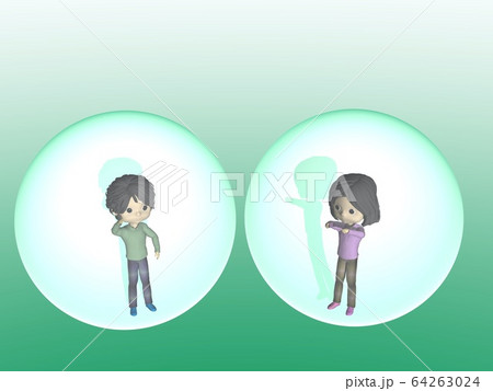 ウイルス感染症対策・ソーシャル・ディスタンス 64263024