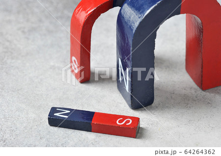 horseshoe magnet with the North and the South pole horseshoe magnet with the North and the South pole 64264362
