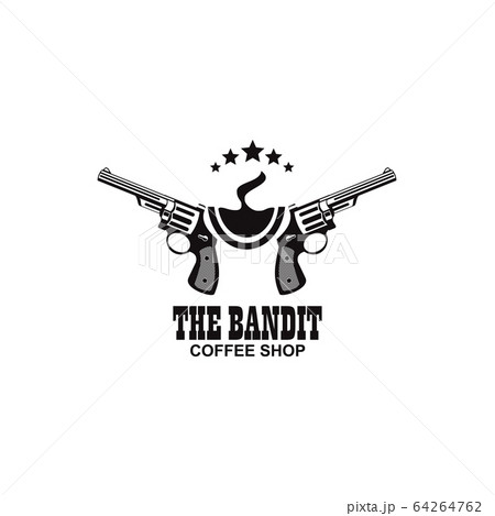 Bandit coffee logo design vector template 64264762