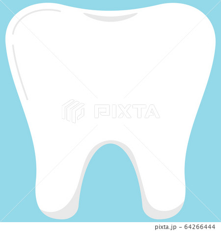 White tooth icon isolated on blue background. White tooth icon isolated on blue background. 64266444