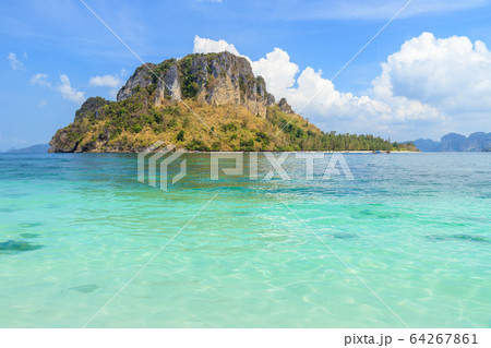 Beautiful crystal clear turquoise blue sea at Ko 64267861