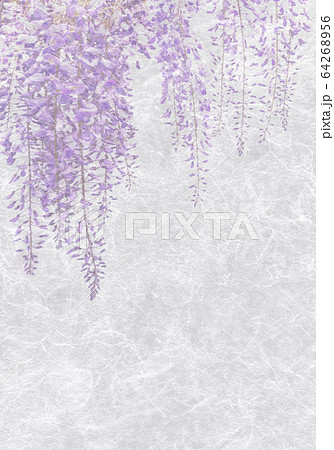 和紙アート 藤の花のイラスト素材