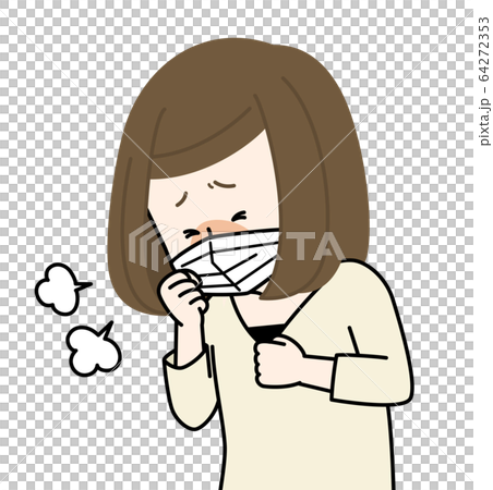 Unwell woman coughing Unwell woman coughing 64272353