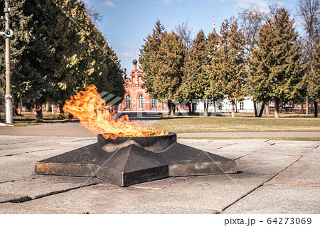 Eternal flame of War memorial in memory of the 64273069
