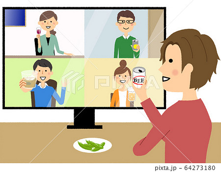 リモート飲み会 64273180