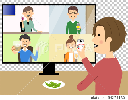 リモート飲み会 64273180