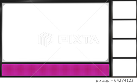 ゲーム実況用の枠 ４人プレイ用 ピンク のイラスト素材