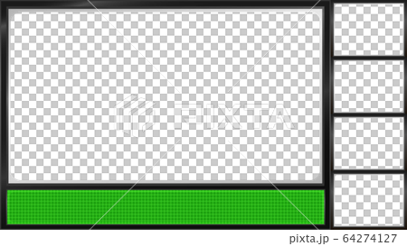 ゲーム実況用の枠 ４人プレイ用 緑 のイラスト素材