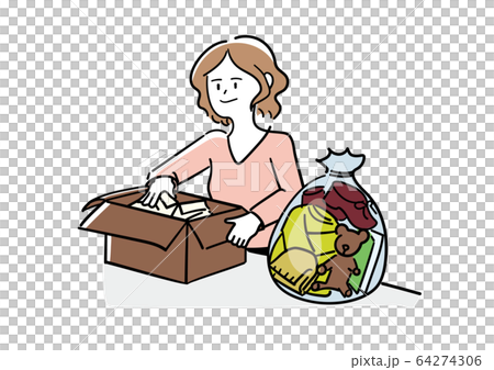 ものを仕分けする女性 64274306