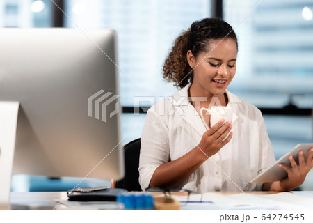 Relax time.  Successful Businesswoman relaxing  and resting  64274545