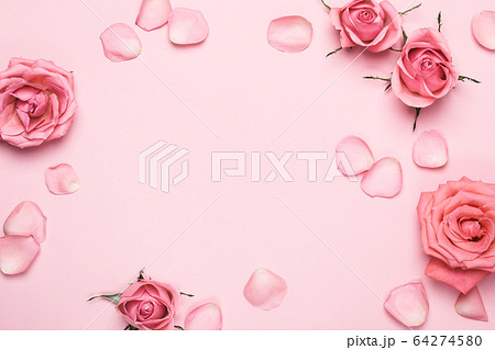Monochrome Arrangement of beautiful roses. Flower 64274580