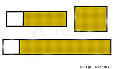 電光掲示板風のテロップベース 黄色 アイコンスペース有のイラスト素材