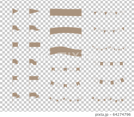 旗のおしゃれな手書き風の見出し装飾 素材 イラスト フレーム セットのイラスト素材 64274796 Pixta