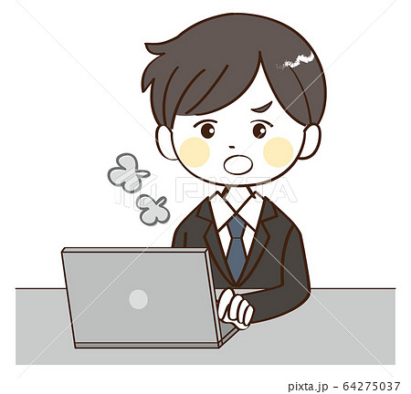 男性、事務、怒る 64275037
