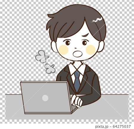 男人，辦公室工作，生氣 64275037