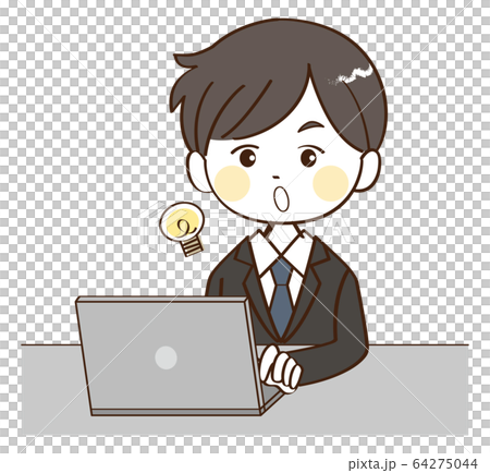 Man, office work, flash - Stock Illustration [64275044] - PIXTA
