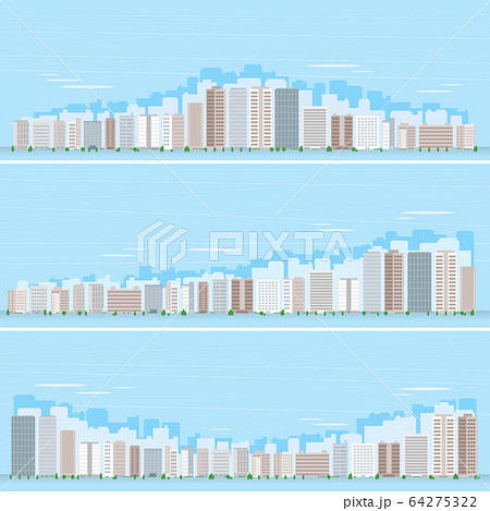 沢山のビル群 背景素材のイラスト素材