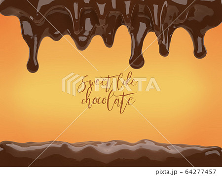 3d illustration of isolated liquid chocolate dripping template with clipping path 64277457