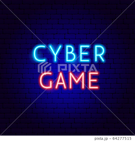 Cyber Game Neon Text 64277515