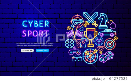 Cyber Sport Neon Banner Design Cyber Sport Neon Banner Design 64277525