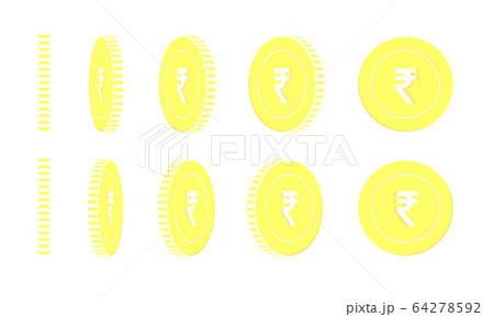 Indian rupee rotating coins set, animation ready. Indian rupee rotating coins set, animation ready. 64278592