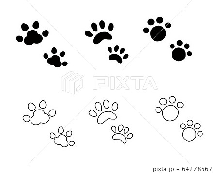 犬と猫の足跡マークのイラスト素材