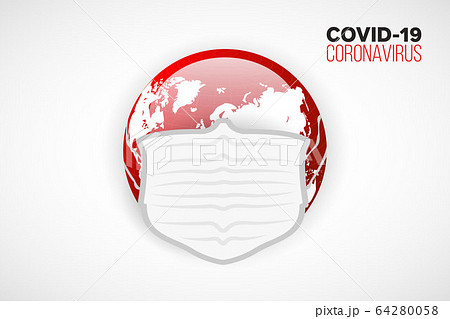 World wearing a medical mask, world map, vector, illustration, eps file 64280058