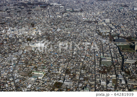 東京都世田谷区奥沢付近を空撮 東京都世田谷区奥沢付近を空撮 64281939