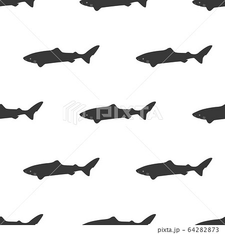 Seamless pattern with icon polar atlantic sharks. Modern vector illustration for web design or print. 64282873
