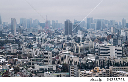 日本の東京都市景観　新型肺炎　凍てつく都心（港区など）＝29日（感染爆発、…32年ぶりの積雪） 64283768