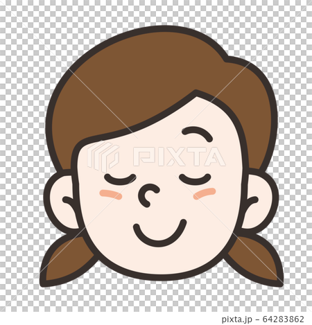 女の子 正面 顔 目を瞑る 64283862